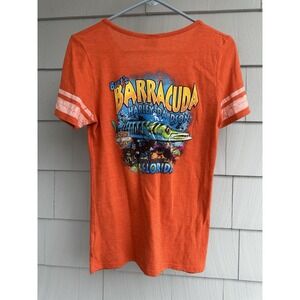 Harley-Davidson Women's Tee M Bert's Barracuda Florida V-Neck Orange Shirt